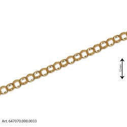 Rolo Bag Chain with Wide Rings - Gold - Height 12mm