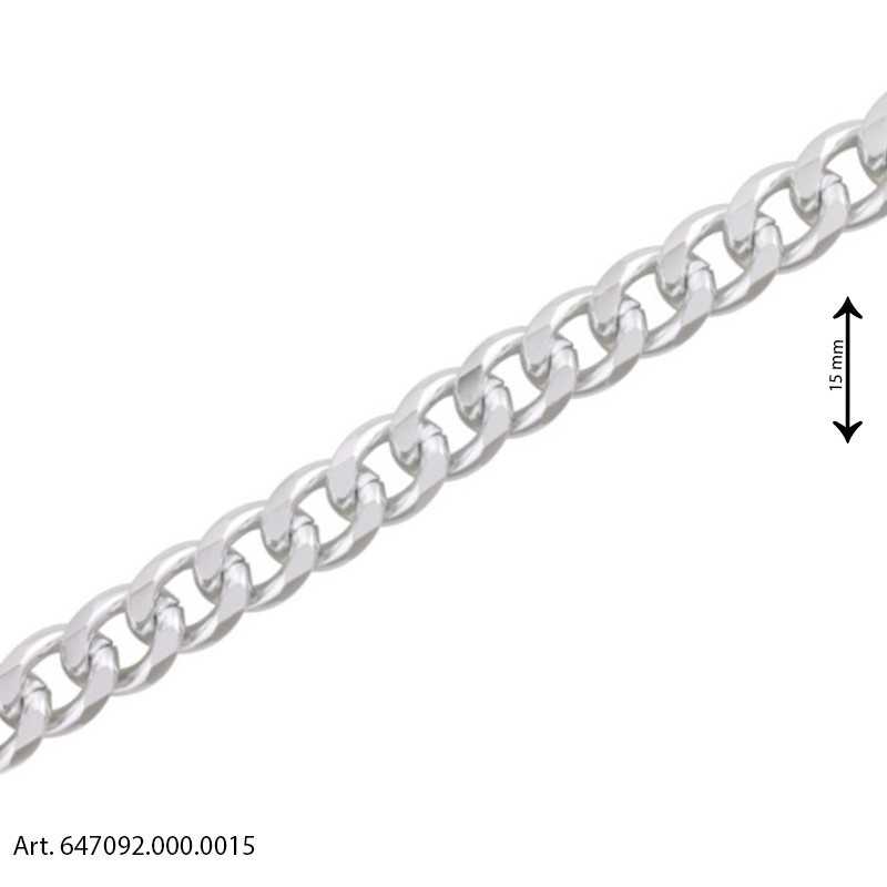 Catena per borse in alluminio com maglia grumetta -  Argento - Altezza 15 mm