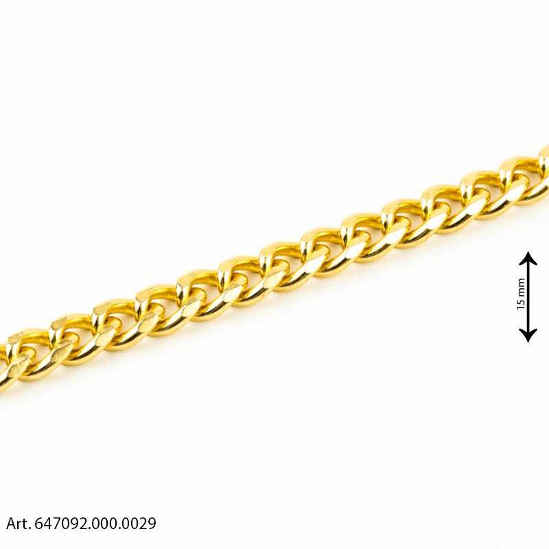 Aluminum Bag Chain with Curb Link - Gold - Height 15mm Aluminum Bag Chain with Curb Link - Gold - Height 15mm