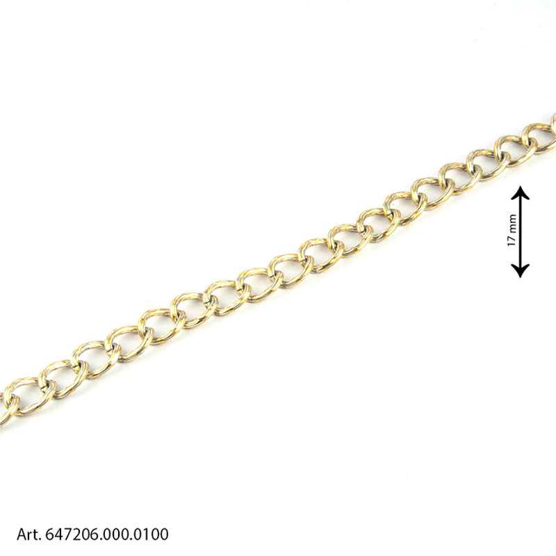 Catena grumetta per borsa maglia cheval -  Oro - Altezza 20 mm