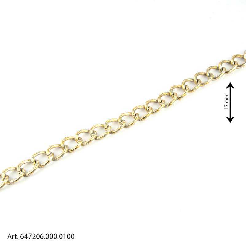 Catena grumetta per borsa maglia cheval - Oro - Altezza 20 mm Catena grumetta per borsa maglia cheval - Oro - Altezza 20 mm