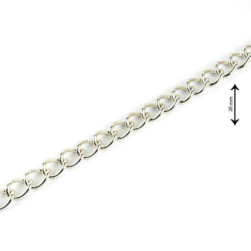 Cheval Mesh Bag Chain - Silver - Height 20 mm Cheval Mesh Bag Chain - Silver - Height 20 mm