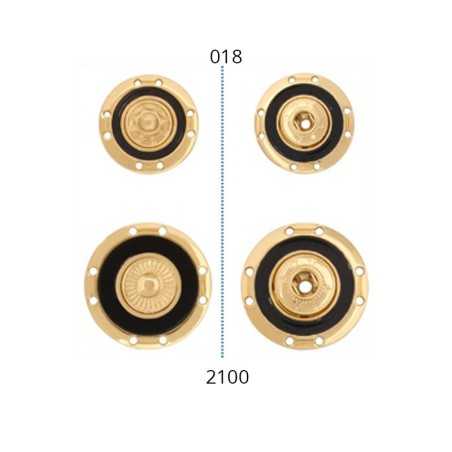 Metal press studs in 2 sizes