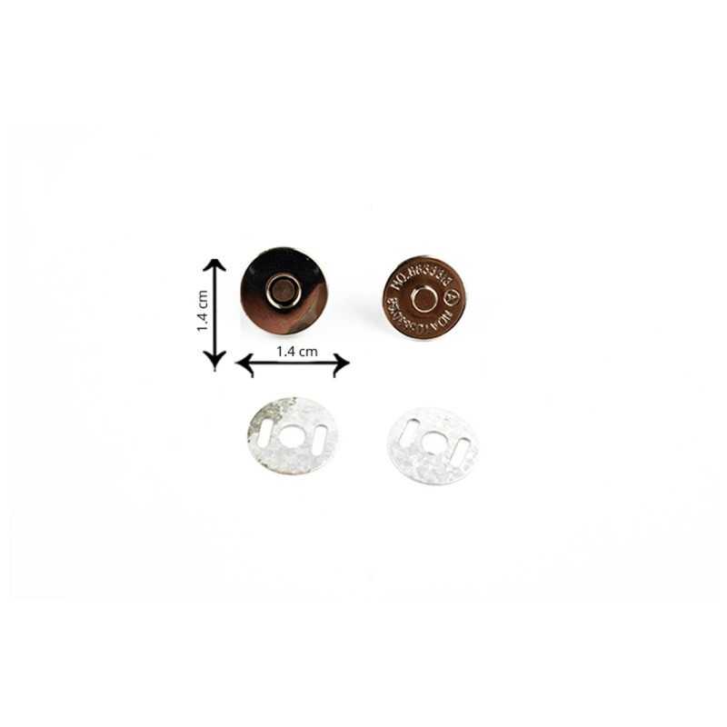 Fermetures magnétiques pour sacs imbriqués - Argent - Dimensions Ø 1,4 cm Fermetures magnétiques pour sacs imbriqués - Argent - Dimensions Ø 1,4 cm