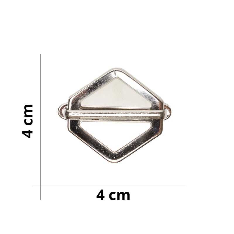 Chiusura a pulsante a forma esagonale per borse - Argento - Misura 4x4 cm Chiusura a pulsante a forma esagonale per borse - Argento - Misura 4x4 cm