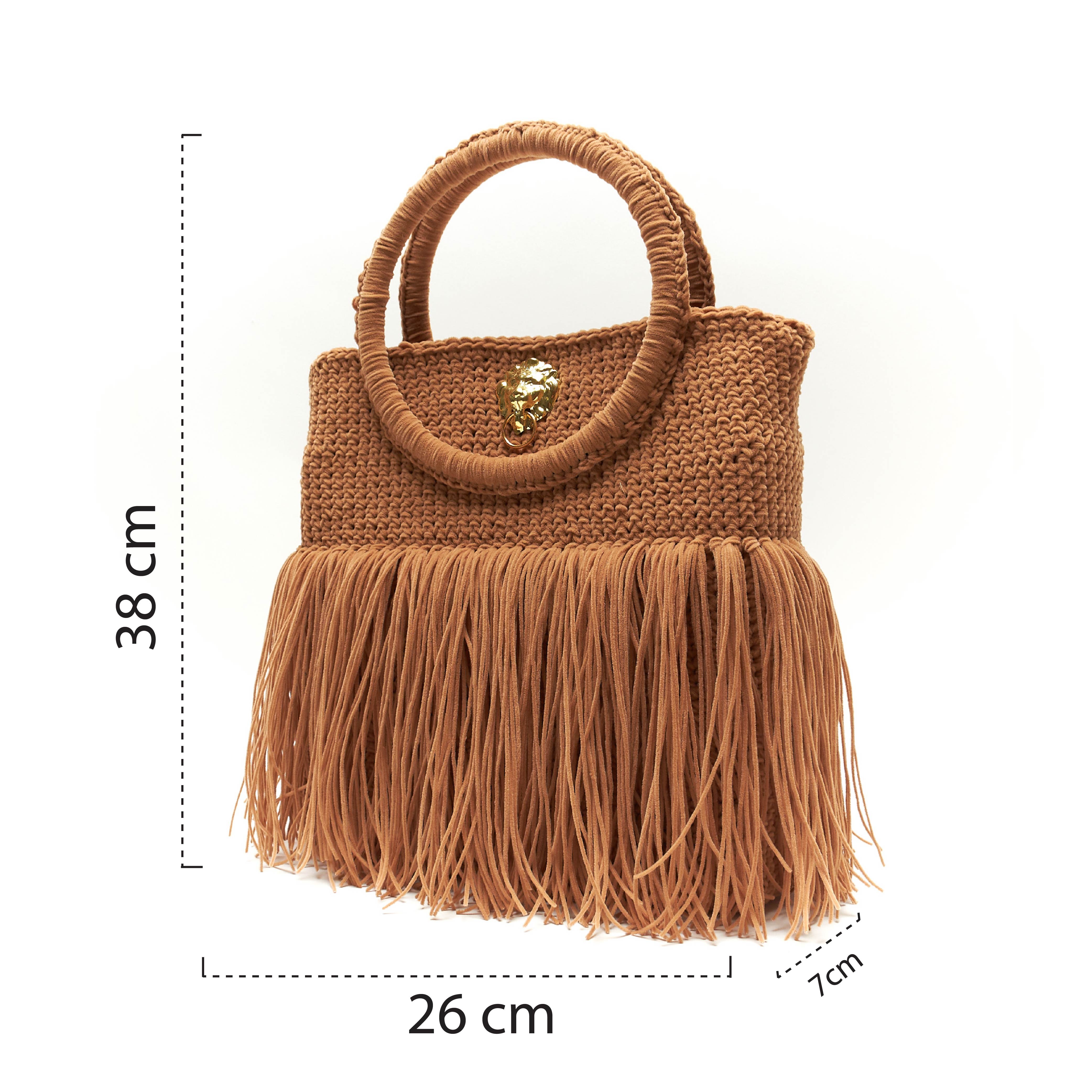 👜 Borsa Crazy con frange - Kit completo borsa uncinetto - Tricot Cafè