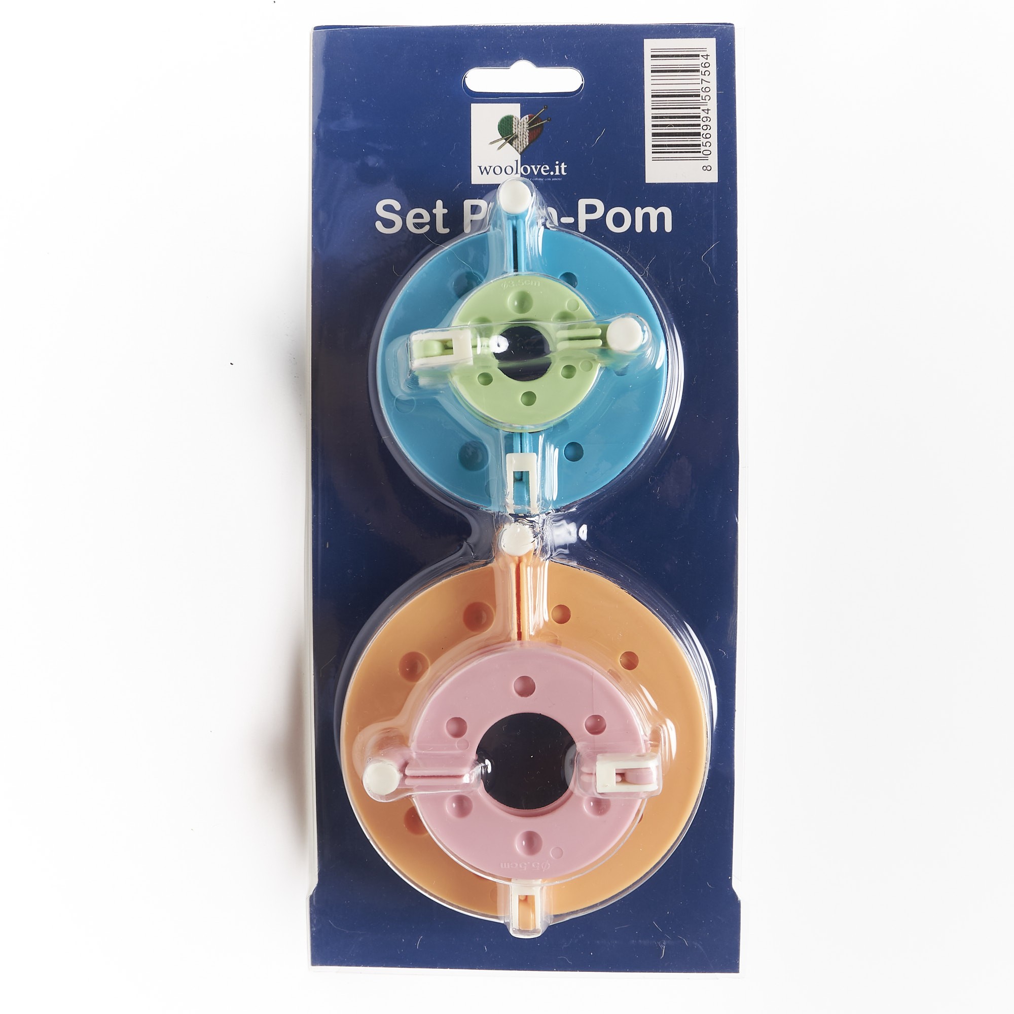 Pon Pon, in tulle, tondo, diametro 20 mm., colore ROSSO