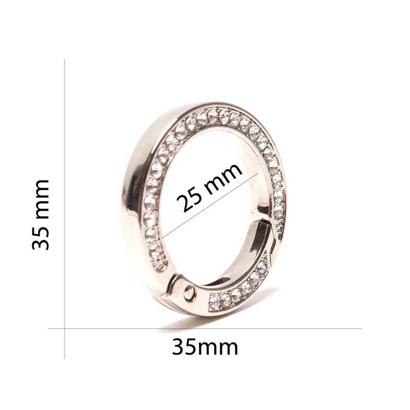 Mousquetons de sac avec strass - ⌀ 25mm - Argent Mousquetons de sac avec strass - ⌀ 25mm - Argent