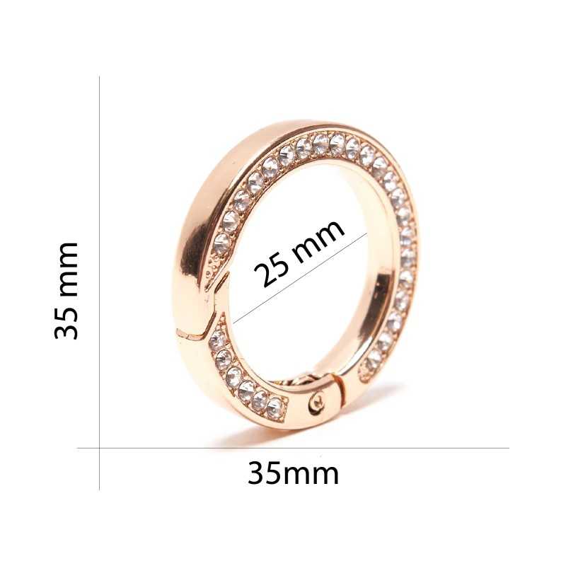 Rhinestone Bag Snap Hooks - Gold - ⌀ 25mm Rhinestone Bag Snap Hooks - Gold - ⌀ 25mm