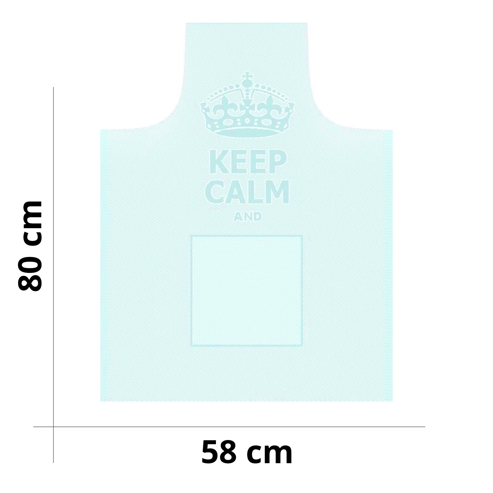 Grembiule da cucina "Keep Calm" con pettorina personalizzata - Disponibile in diversi colori - Misura 58 x 80 cm