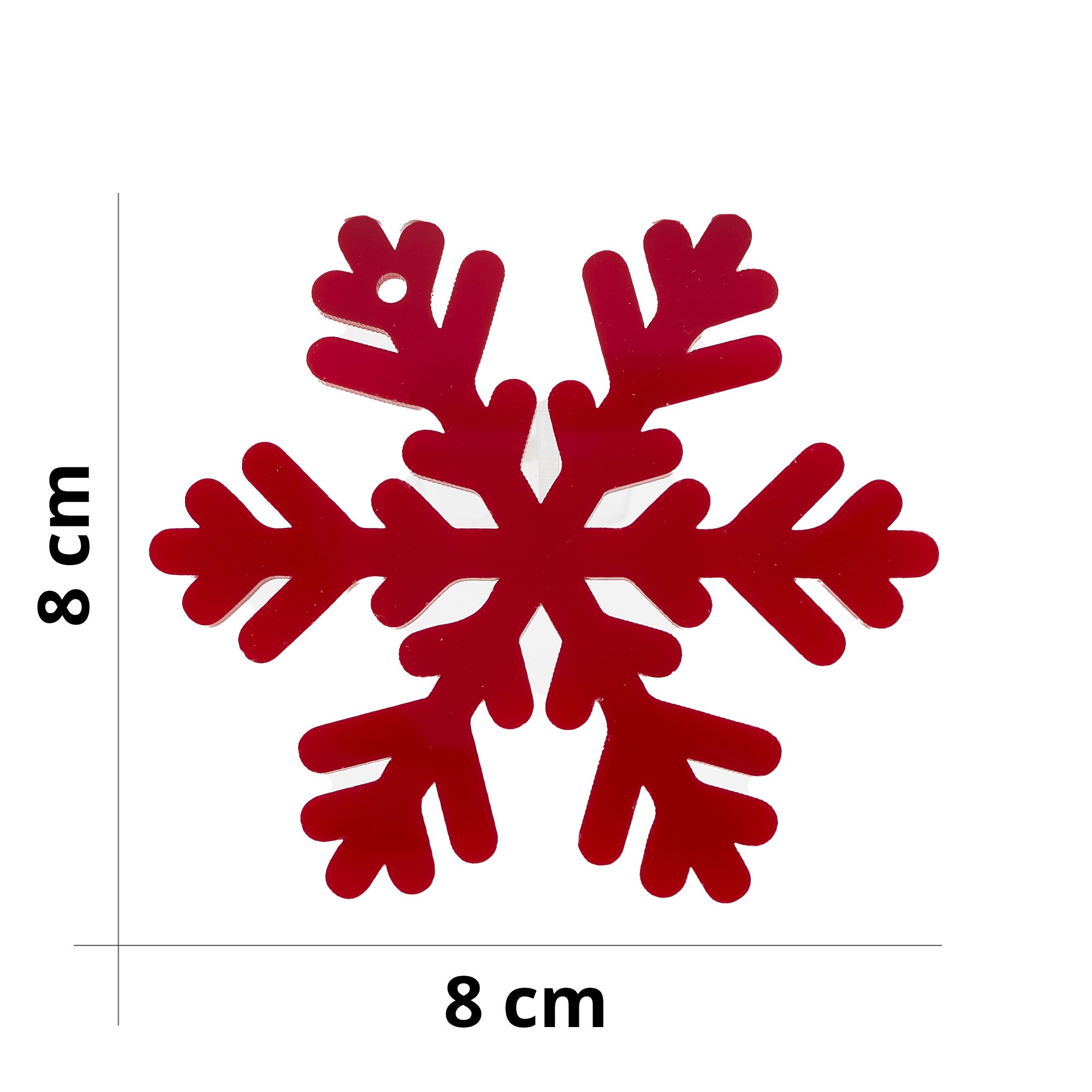 Fiocco di neve - Decorazione in plexiglass - Misura 8 x 8 cm