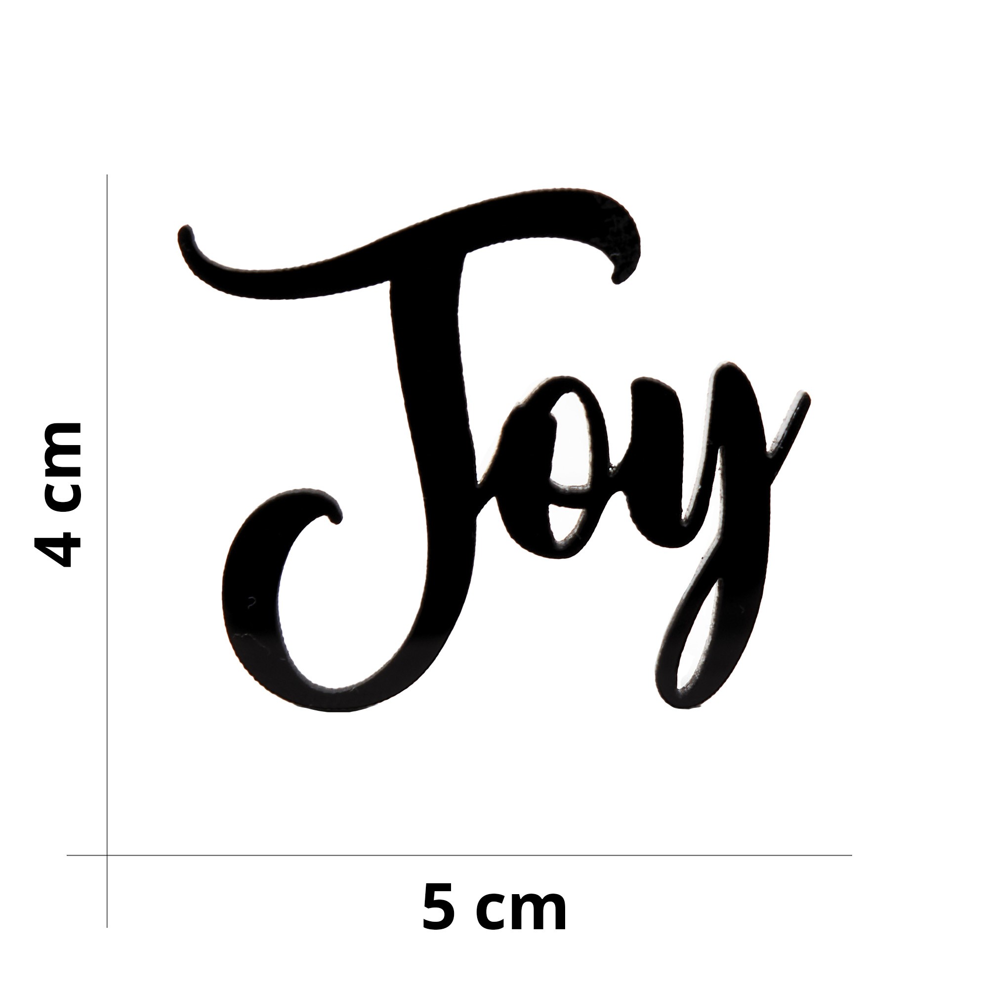 Scritta Joy - DecorazionE in Plexiglass - Misura 5 x 4 cm