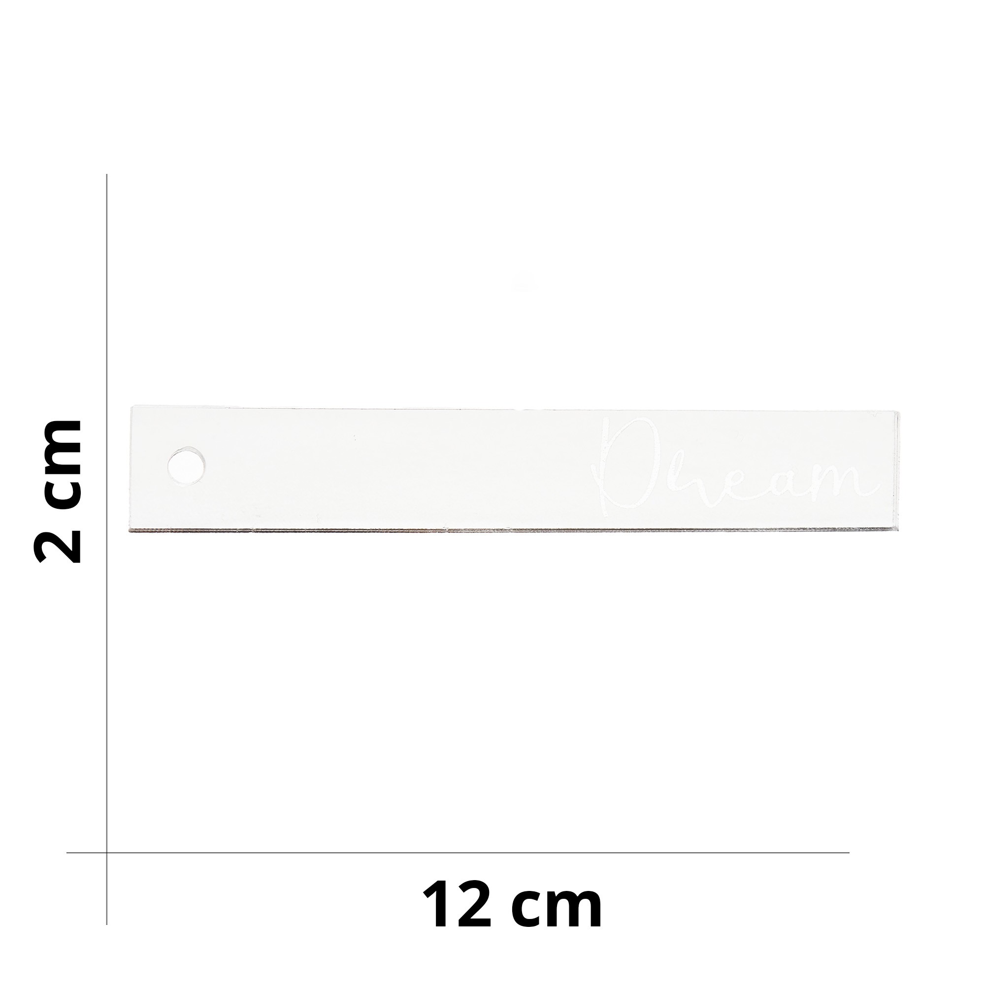 Segnalibro Scritta Dream - Decorazione in plexiglass - Misura 12 x 2 cm