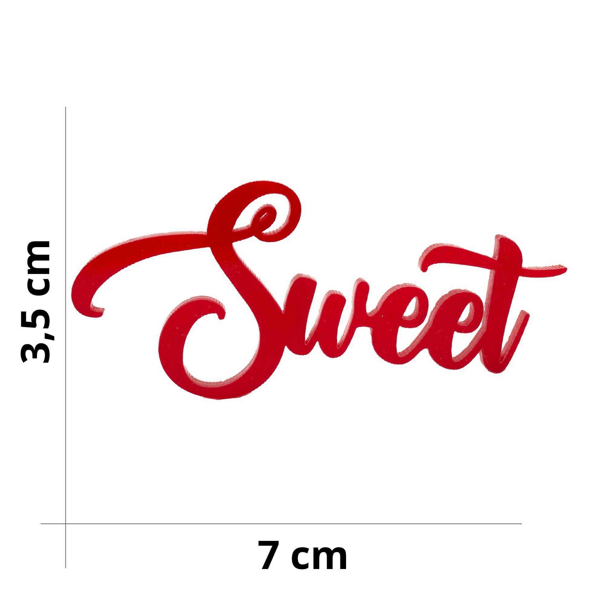 Scritta Sweet - Decorazioni in plexiglass - Misura 7 x 3,5 cm