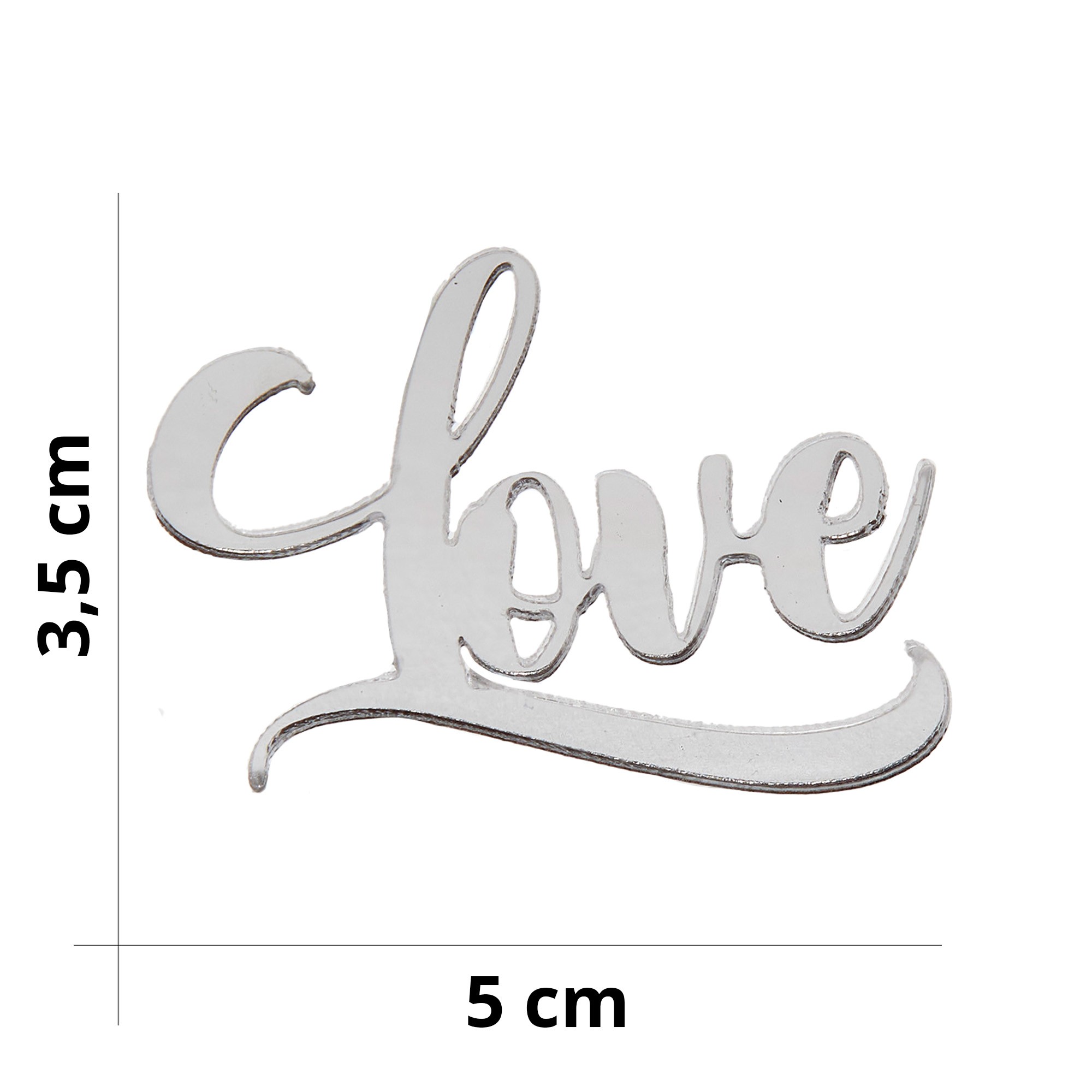 Scritta Love Piccola - Decorazioni in plexiglass - Misura 5 x 3,5 cm