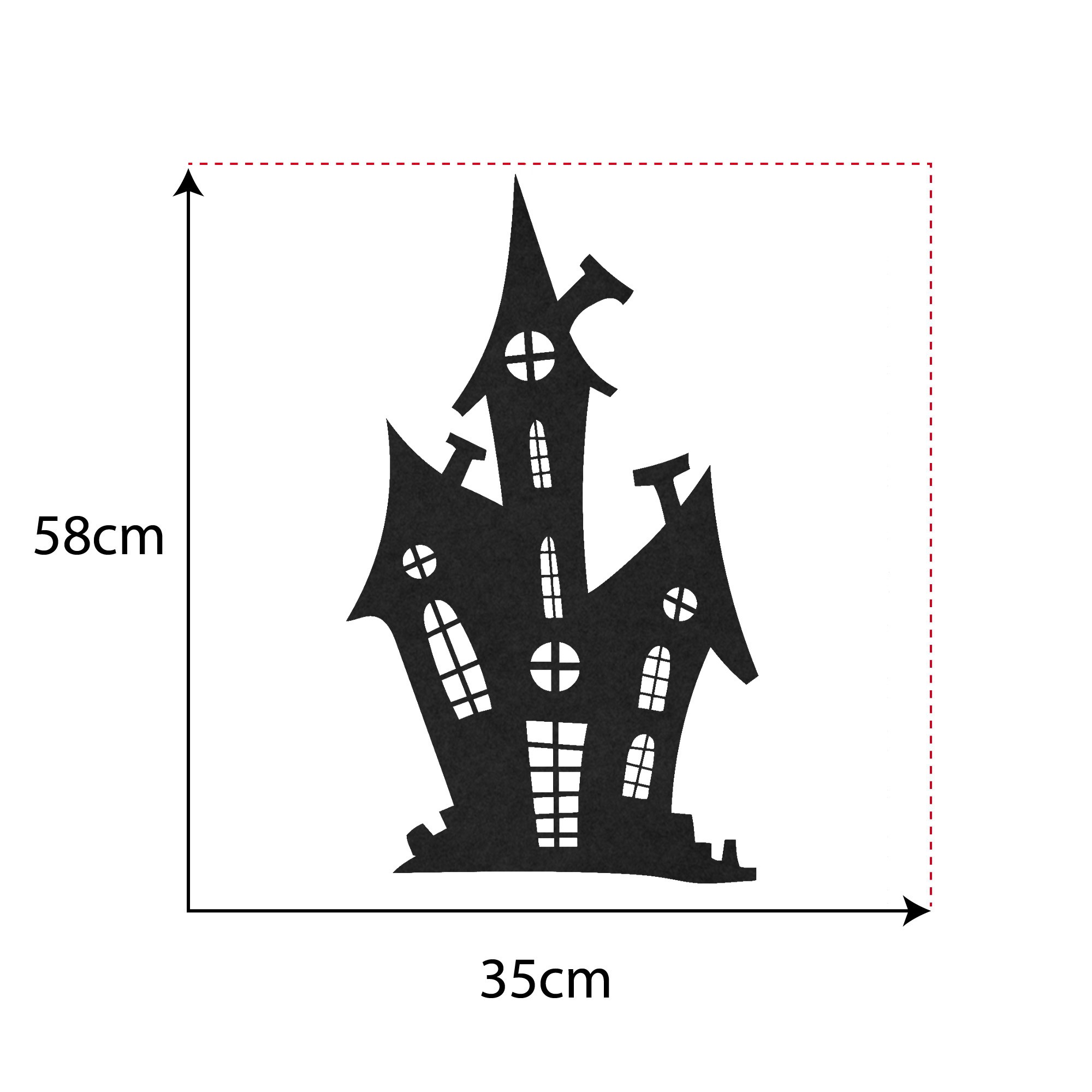 Casa stregata Halloween - Decorazione in feltro - 35 x 58 cm