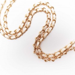 Tracolla manico per borse in finta pelle con catena in metallo e moschettoni - Oro - Bianco