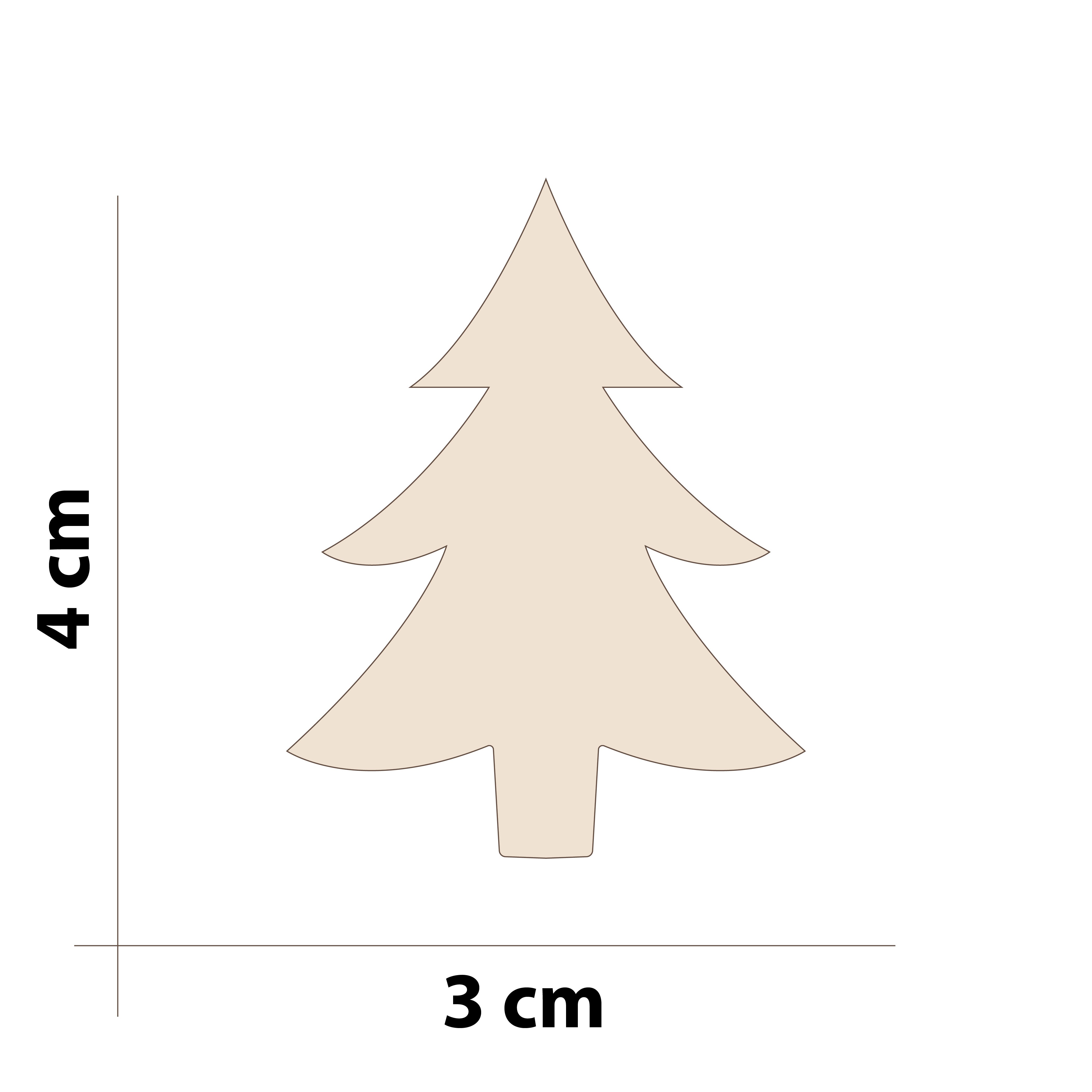 Albero di Natale - Decorazione legno - 3x4 cm - Tricot Cafè