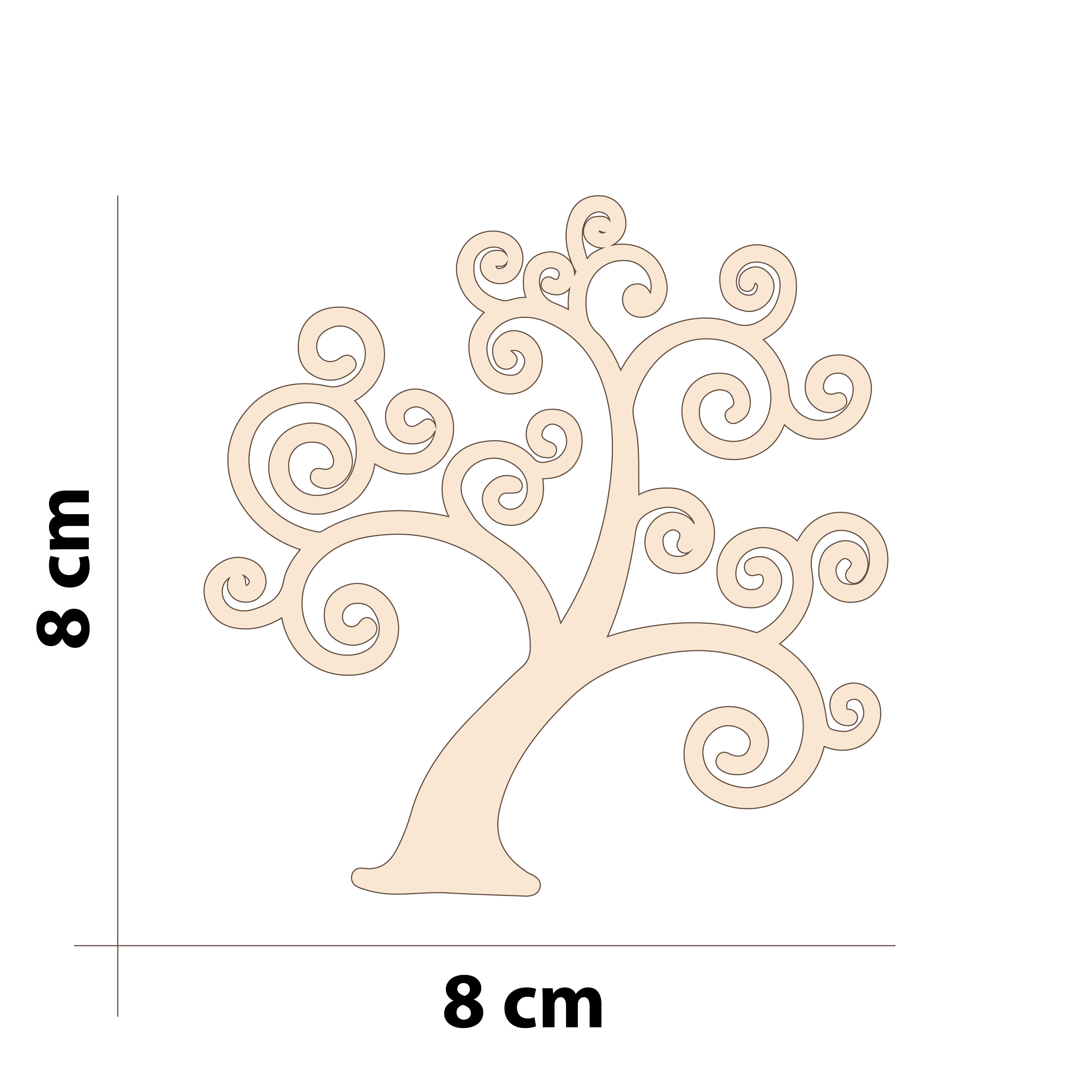 Forma Albero della Vita in Legno - Misura 8x8 cm - Tricot Cafè