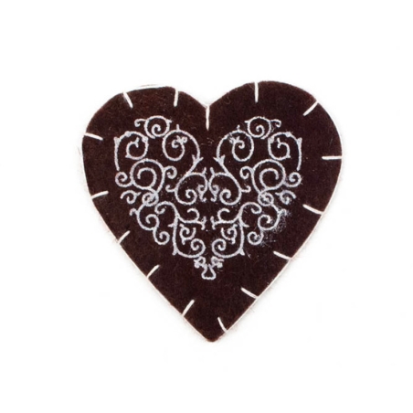 Brown Felt Heart