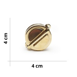 Fermeture de sac bouton rond - Doré - Taille 4x4 cm