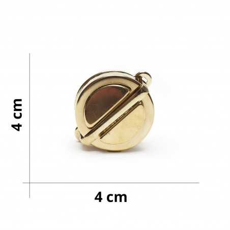Chiusura per borse a pulsante rotonda - Oro - Misura 4x4 cm