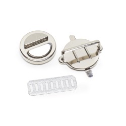 Fermoir de Sac à Bouton Rond - Argent