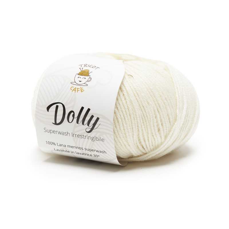 Gomitolo di lana merinos superwash panna Dolly del marchio Tricot Café