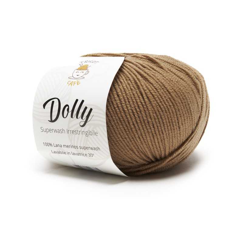 Gomitolo di lana merinos superwash nocciola Dolly del marchio Tricot Café