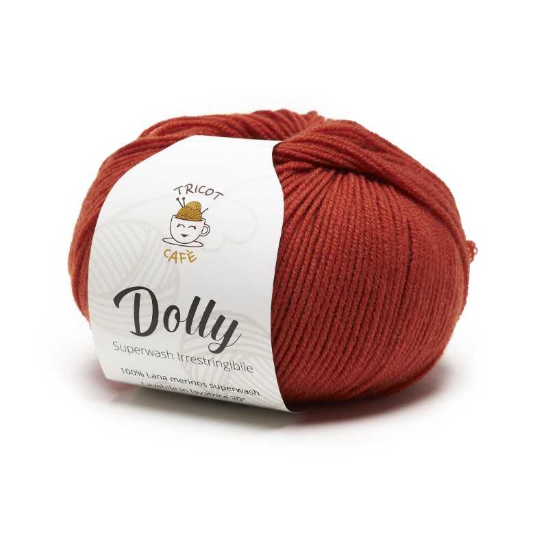 Gomitolo di lana merinos superwash arancio scuro Dolly del marchio Tricot Café Gomitolo di lana merinos superwash arancio scuro Dolly del marchio Tricot Café