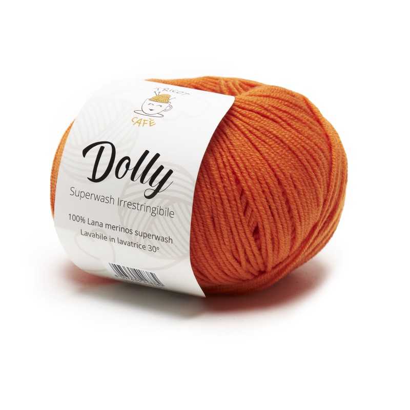 Gomitolo di lana merinos superwash arancione Dolly del marchio Tricot Café Gomitolo di lana merinos superwash arancione Dolly del marchio Tricot Café