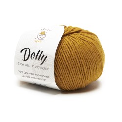 Gomitolo di lana merinos superwash giallo ocra Dolly del marchio Tricot Café