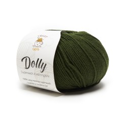 Gomitolo di lana merinos superwash verde militare Dolly del marchio Tricot Café