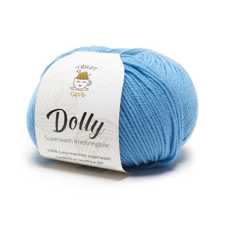 Gomitolo di lana merinos superwash turchese Dolly del marchio Tricot Café