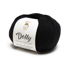 Gomitolo di lana merinos superwash nero Dolly del marchio Tricot Café