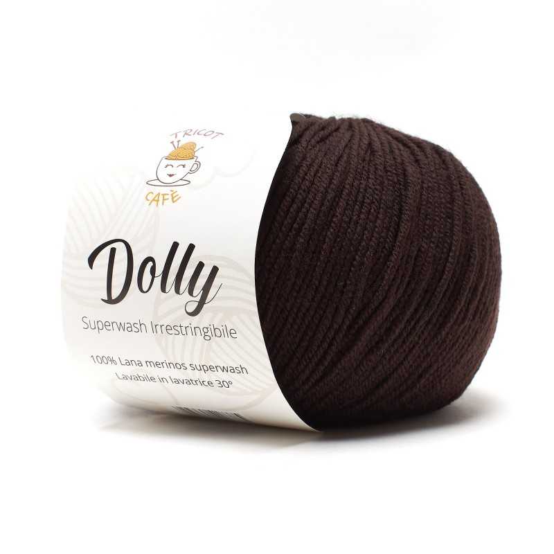 Gomitolo di lana merinos superwash testa di moro Dolly del marchio Tricot Café Gomitolo di lana merinos superwash testa di moro Dolly del marchio Tricot Café