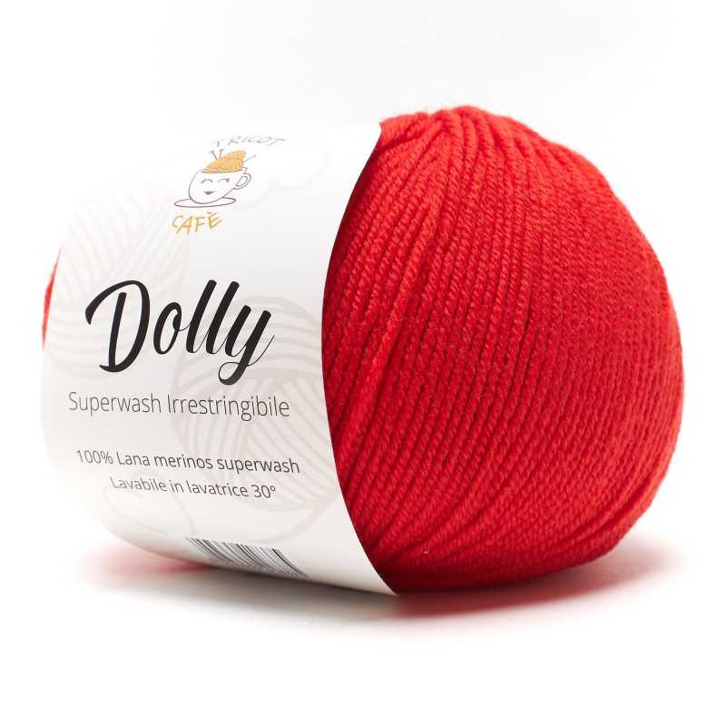 Gomitolo di lana merinos superwash rosso Dolly del marchio Tricot Café Gomitolo di lana merinos superwash rosso Dolly del marchio Tricot Café
