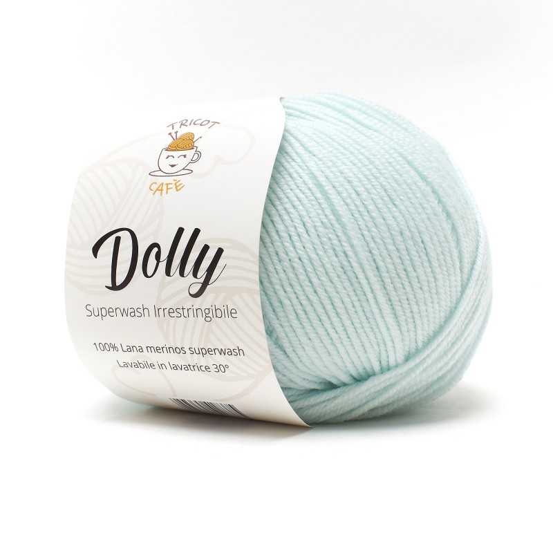 Gomitolo di lana merinos superwash verdino Dolly del marchio Tricot Café Gomitolo di lana merinos superwash verdino Dolly del marchio Tricot Café