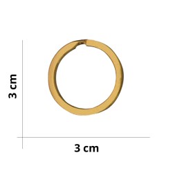 Anello per portachiavi e borse in metallo - ⌀ 30 mm - Oro