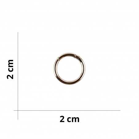 Anneau mousqueton en métal pour sacs DIY - Ø 2cm - Argent