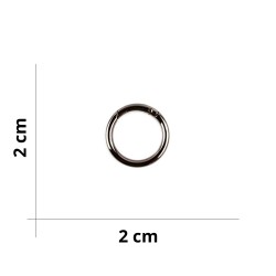 Anneau mousqueton en métal pour sacs DIY - Ø 2cm - Gunmetal