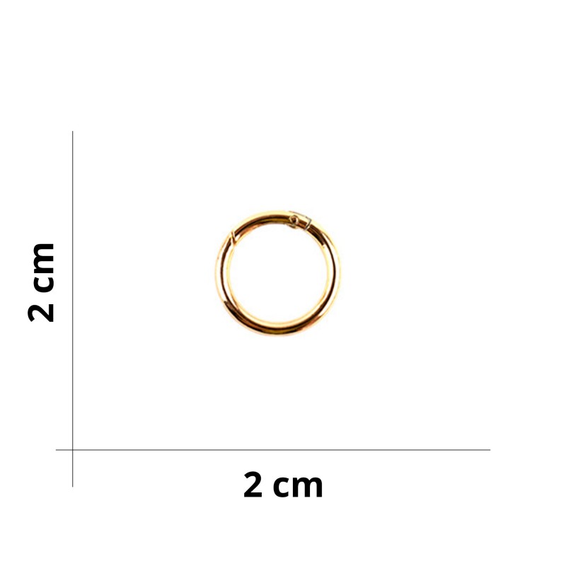 Anneau mousqueton en métal pour sacs DIY - Ø 2cm Doré Anneau mousqueton en métal pour sacs DIY - Ø 2cm Doré