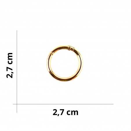 Anneau mousqueton idéal pour sacs - Ø 2,7cm -
 or