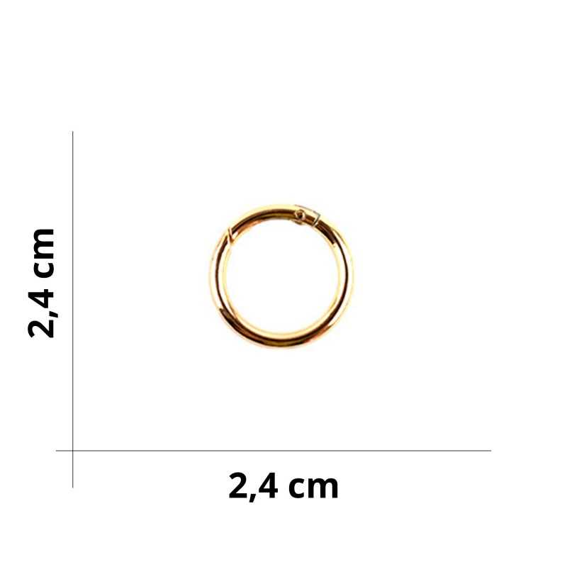 Metal Carabiner Ring for Bags - Ø 2.4cm - Gold Metal Carabiner Ring for Bags - Ø 2.4cm - Gold