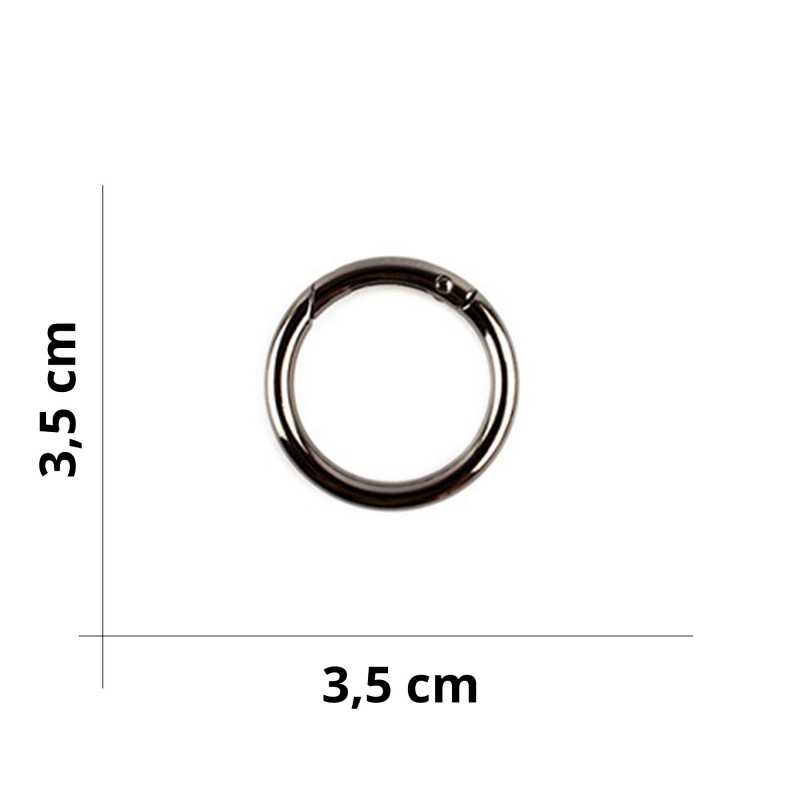Anneau Mousqueton pour Sacs - Ø 3,5 cm - Gunmetal Anneau Mousqueton pour Sacs - Ø 3,5 cm - Gunmetal