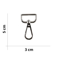 Moschettone in Metallo per Manici Borse e Portachiavi - Misura 3x5 cm - Argento