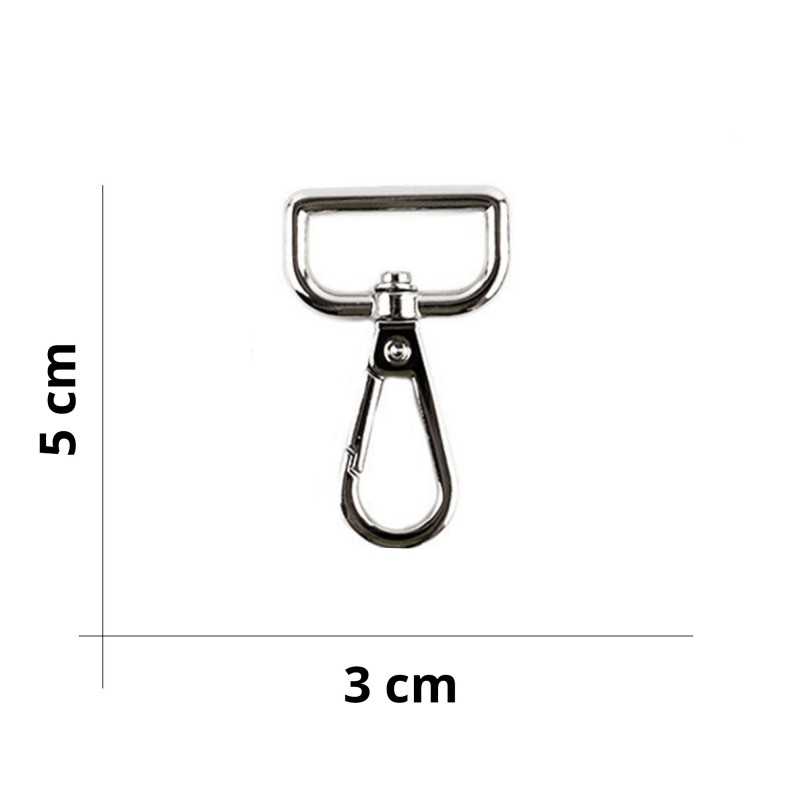 Metal Carabiner for Bag Handles and Key Rings - Size 3x5 cm - Silver Metal Carabiner for Bag Handles and Key Rings - Size 3x5 cm - Silver