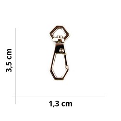 Moschettone Squadrato a Base Stretta per Borse - Misura 1,3 x 3,5 cm - Argento -