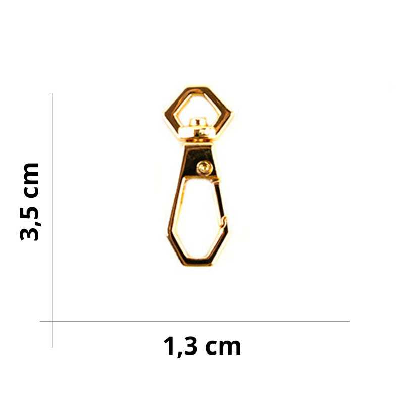 Narrow Base Square Carabiner for Bags - Size 1.3 x 3.5 cm - Gold Narrow Base Square Carabiner for Bags - Size 1.3 x 3.5 cm - Gold