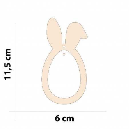 Wooden egg with bunny ears...